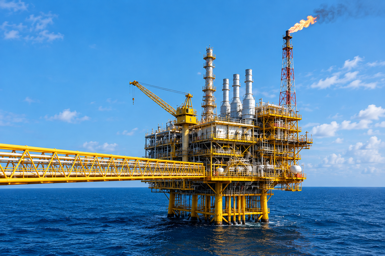 Offshore gas platform at sea